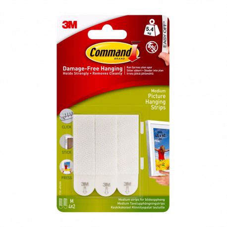 3M Command Picture Hanging Strips Medium (white)