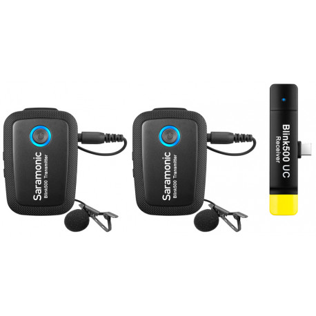 Microphone Saramonic Blink500 B6 Wireless Mic System USB-C Receiver (receiver and 2 transmitters + 2 microphone brooch) Microphone Saramonic Blink500 B6 Wireless Mic System USB-C Receiver (receiver and 2 transmitters + 2 microphone brooch)