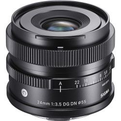 обектив Sigma 24mm f/3.5 DG DN Contemporary - Leica L + аксесоар Sigma CH-11 Магнитен държач за капачки за обективи + филтър Sigma Protector Filter 55mm