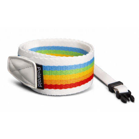 Polaroid Camera Strap Flat Rainbow (white)