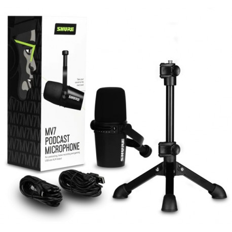 Микрофон Shure MV7 Podcast Microphone Mini Tripod Kit (черен ...