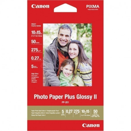 CANON PP-201 PLUS GLOSSY II 10X15CM 50 SHEETS PHOTO PAPER
