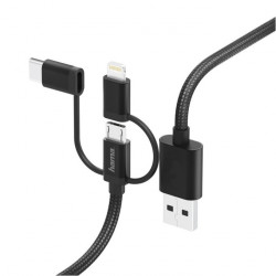 аксесоар Hama 183304 Кабел 3in1 USB - A-MICRO USB USB-C 1.5m (черен)
