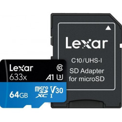 карта Lexar High Performance Micro SDXC 64GB 633x UHS-I