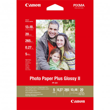 CANON PP-201 PLUS GLOSSY II 13X18CM 20 SHEETS PHOTO PAPER