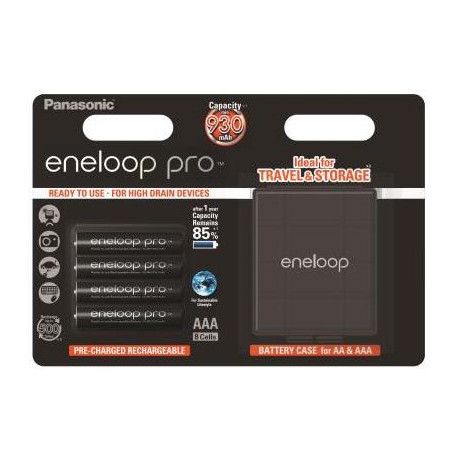 Panasonic Eneloop Pro AAA 4 pcs. 930 mAh + case (BK-4HCDEC4BE)