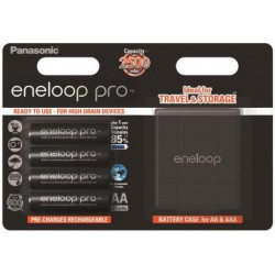 Battery Panasonic Eneloop Pro AA 4 pcs. 2500mAh + case (BK-3HCDEC4BE)