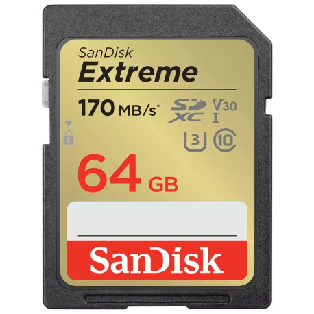 SANDISK EXTREME SDXC 64GB UHS-I U3 R:170/W:80MB/S SDSDXV2-064G-GNCIN