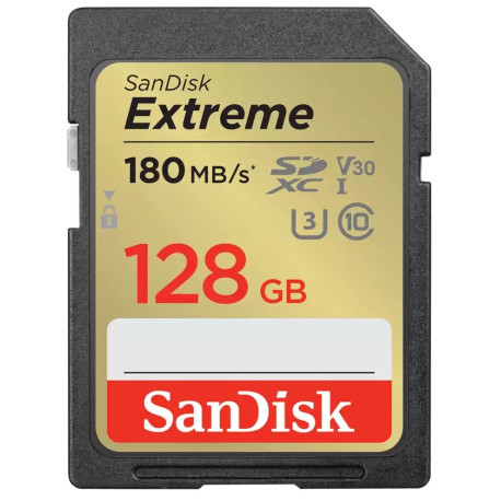 SANDISK EXTREME SDXC 128GB UHS-I U3 R:180/W:90MB/S SDSDXVA-128G-GNCIN