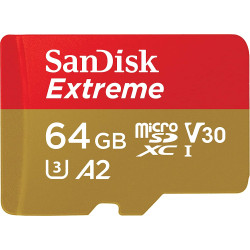 карта SanDisk Extreme Micro SDXC 64GB A2 + SD адаптер