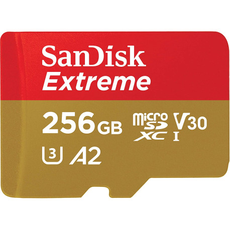 SANDISK EXTREME MICRO SDXC 256GB UHS-I U3 R:190/W:130MB/S WITH ADAPTER SDSQXAV-256G-GN6MA