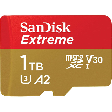 SANDISK EXTREME MICRO SDXC 1TB UHS-I U3 R:190/W:130MB/S WITH ADAPTER SDSQXAV-1T00-GN6MA