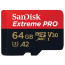 SANDISK EXTREME PRO MICRO SDXC 64GB UHS-I U3 R:200/W:90MB/S WITH ADAPTER SDSQXCU-064G-GN6MA
