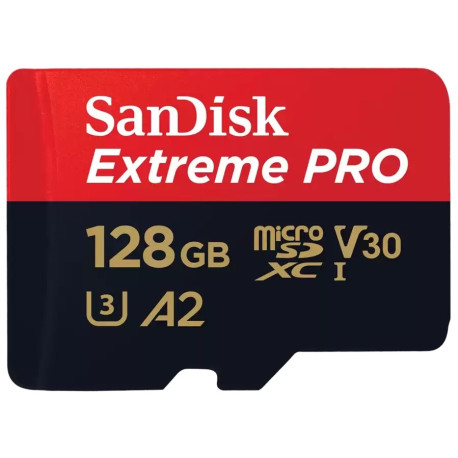 SANDISK EXTREME PRO MICRO SDXC 128GB UHS-I U3 R:200/W:90MB/S WITH ADAPTER SDSQXCD-128G-GN6MA