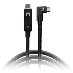 кабел Tether Tools TetherPro USB-C (M) - USB-C (M) Right Angle 4.6 m (черен)