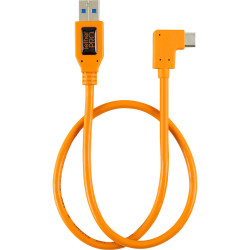 кабел Tether Tools TetherPro USB-A (M) - USB-C (M) Right Angle Adapter 50 cm (оранжев)