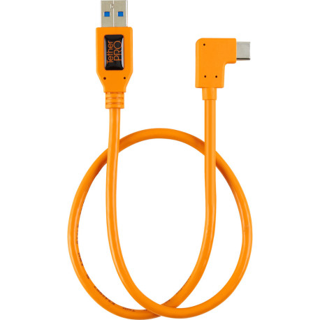 TETHER TOOLS CUCRT02-ORG TETHERPRO USB 3.0 TO USB-C RIGHT ANGLE ADAPTER (50CM) ORANGE CABLE