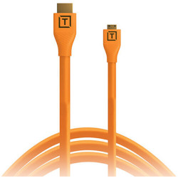 кабел Tether Tools TetherPro 4K Micro-HDMI (M) - HDMI (M) с Ethernet 4.6 m (оранжев)