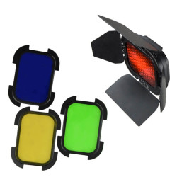 Accessory Godox BD-07 Barndoor Kit Set of flaps, grid and 4 color filters for AD200