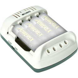 зарядно устройство Powerex MH-C401FS 4-Cell с адаптер за автомобил за батерии AA/AAA