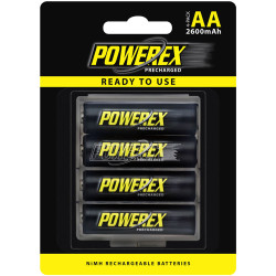 Battery Powerex Precharged Low Self-Discharge AA NiMH (1.2V, 2600mAh) - 4 pcs.
