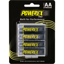 Powerex Pro Precharged Low Self-Discharge AA NiMH (1.2V, 2700mAh) - 4 pcs.