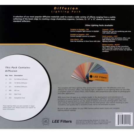 LEE FILTERS DIFFUSION LIGHTING PACK