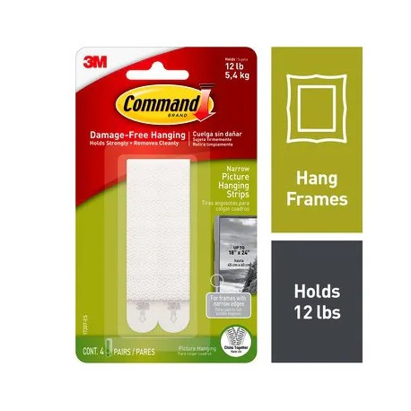 3M Command™ Narrow Picture Hanging Strips (white)