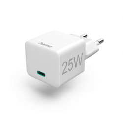 зарядно устройство Hama Fast Mini Charger USB-C 25W (бял)