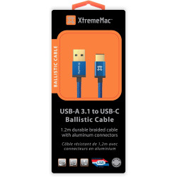 кабел XtremeMac USB-A 3.1 към USB-C Ballistic 1.2м
