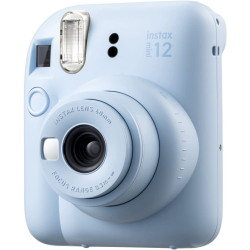 фотоапарат за моментални снимки Fujifilm Instax Mini 12 Instant Camera (Pastel Blue) + фото филм Fujifilm Instax Mini Candypop Instant Film 10 бр.