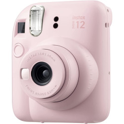фотоапарат за моментални снимки Fujifilm Instax Mini 12 Instant Camera (Blossom Pink) + фото филм Fujifilm Instax Mini Candypop Instant Film 10 бр.