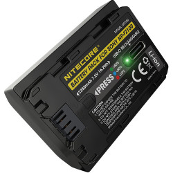 Battery Nitecore UFZ100 USB-C Rechargeable Battery Pack 2250mAh - Sony NP-FZ100