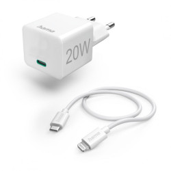 зарядно у-во Hama 201620 Quick Charger 20W USB-C with Lightning Cable