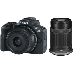 фотоапарат Canon EOS R50 + обектив Canon RF-S 18-45mm + обектив Canon RF-S 55-210mm f/5-7.1 IS STM + обектив Canon RF 50mm f/1.8 STM
