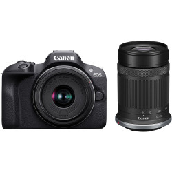 фотоапарат Canon EOS R100 + обектив Canon RF-S 18-45mm + обектив Canon RF-S 55-210mm f/5-7.1 IS STM + обектив Canon RF 50mm f/1.8 STM