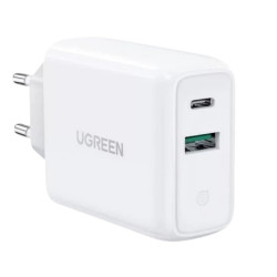 Charger Ugreen CD170 USB-C/USB-A Wall Charger 38W (white)