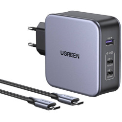 Charger Ugreen CD289 Nexode 3-Port 2xUSB-C / USB-A PD GaN Fast Charger (Space Gray)
