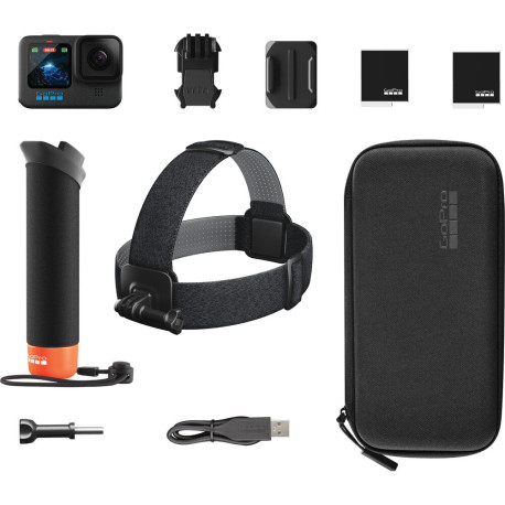 GoPro HERO12 Black + Accessory GoPro The Handler AFHGM-002 + Accessory GoPro GOPRO HEAD STRAP 2.0 ACHOM-002 + Battery GoPro ADBAT-011 Enduro Rechargeable Battery + Accessory GoPro Chesty (Chest Mount)