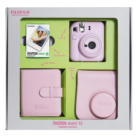 Set Custodia Per Fujifilm Mini 12 – Borsa In PU, Tracolla, Album Da 108 Foto, Specchio Selfie E Filtri Colorati
