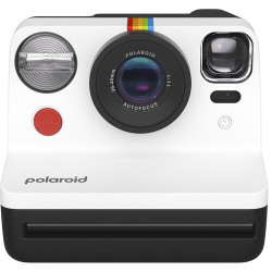 фотоапарат за моментални снимки Polaroid Now 2 (черно/бял) + фото филм Polaroid i-Type цветен + ремък Polaroid Camera Strap Round (Rainbow)