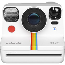 фотоапарат за моментални снимки Polaroid Now Plus 2 (бял) + фото филм Polaroid i-Type цветен + ремък Polaroid Camera Strap Flat Rainbow (бял)