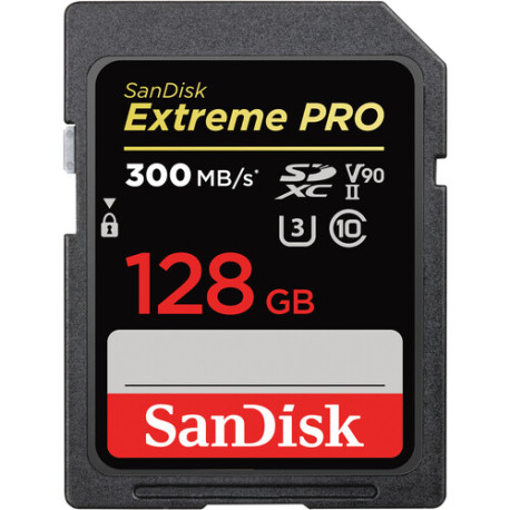 SANDISK EXTREME PRO SDXC 128GB UHS-II R/W:300/260MB/S V90 U3 SDSDXDK-128G-GN4IN