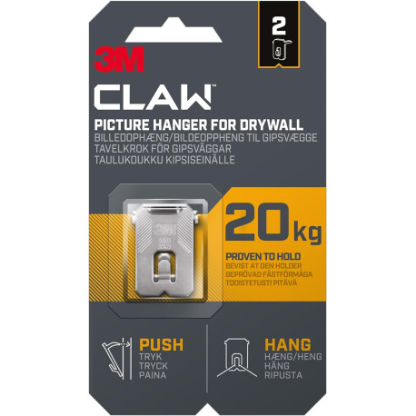 CLAW Picture Hanger for Drywall 2 pcs. - 20 kg.