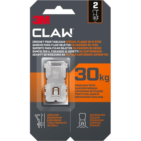 CLAW Picture Hanger for Drywall 2 pcs. - 30 kg.
