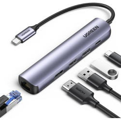 аксесоар Ugreen CM418 5 in 1 USB-C Multifunction Adapter 4K/60Hz 100W