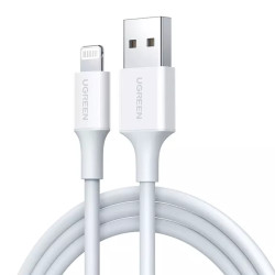 кабел Ugreen US155 USB-A към Lightning 2.4A Fast Charging Cable 1m (бял)