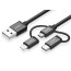 Ugreen USB-A to Micro USB / USB-C / Lightning 1 m (black)