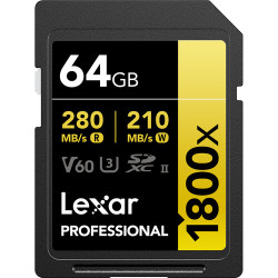 карта Lexar Professional SDXC 64GB 1800x UHS-II