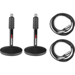 Microphone Gator 2-Pack Desktop Mic Stand with XLR Cable